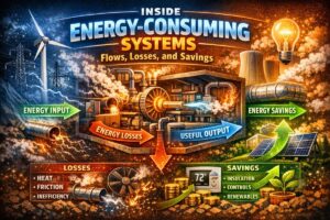 Inside Energy-Consuming Systems: Flows, Losses, and Savings